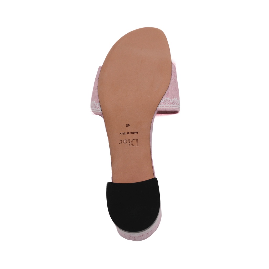 Christian Dior Dway Heeled Slide Pink In Size 40