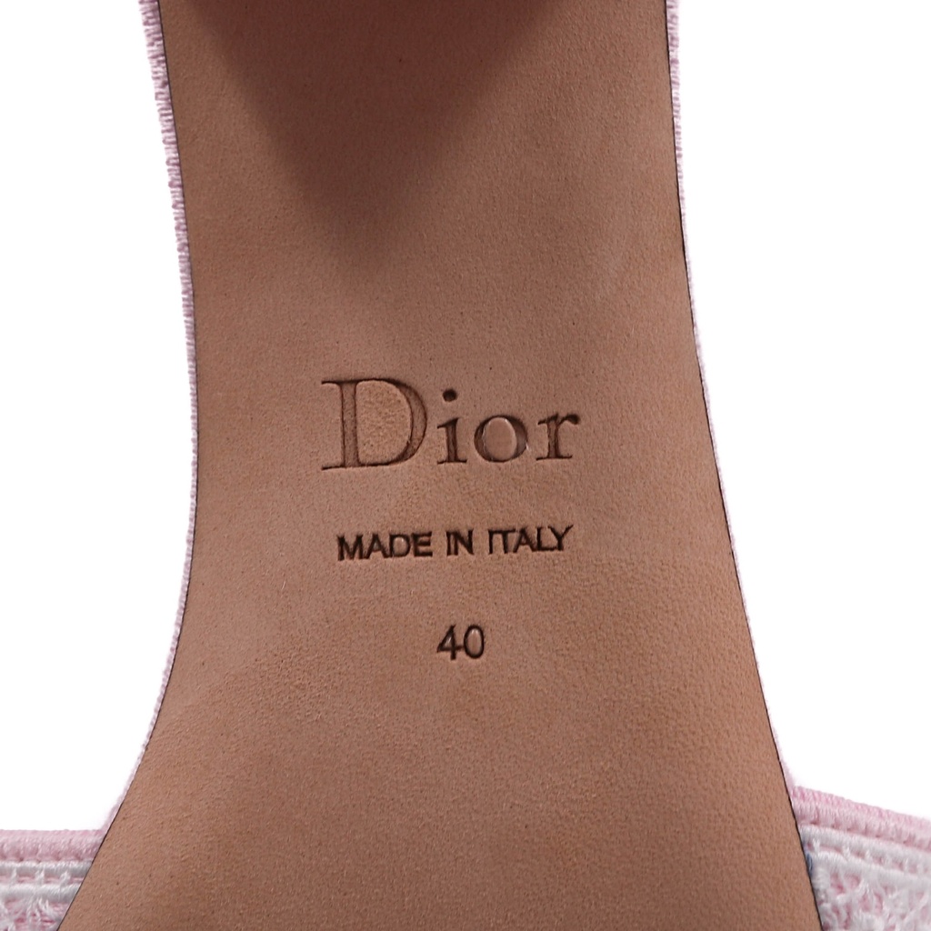 Christian Dior Dway Heeled Slide Pink In Size 40