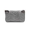Gucci GG Marmont Small Shoulder Bag Matelassé Silver 443497
