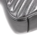 Gucci GG Marmont Small Shoulder Bag Matelassé Silver 443497