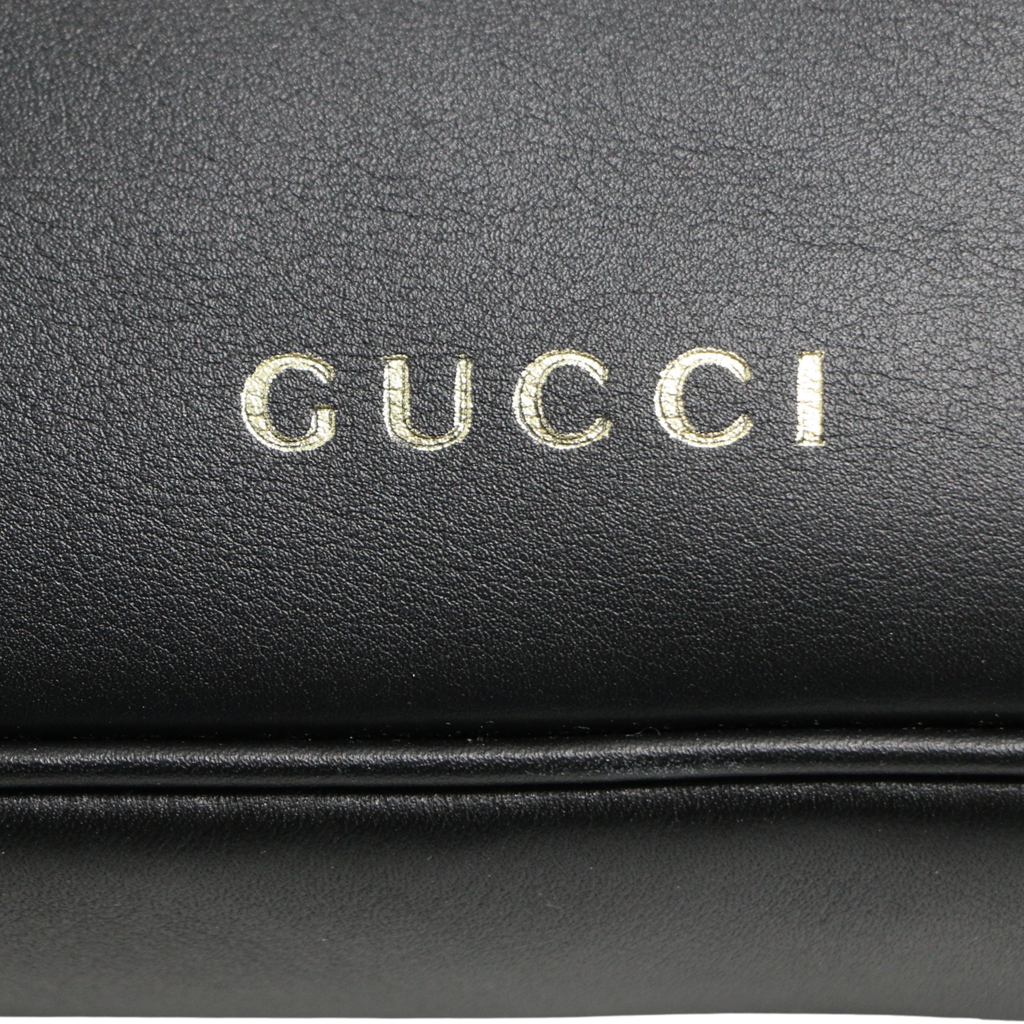 Gucci GG emblem Leather Shoulder bag Black 818157