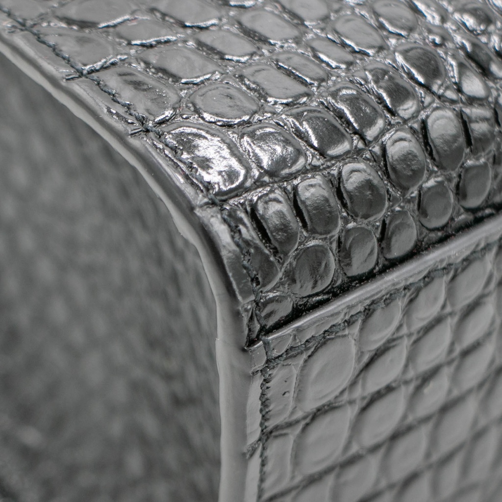 Saint Laurent Manhattan Embossed Shoulder Bag Black