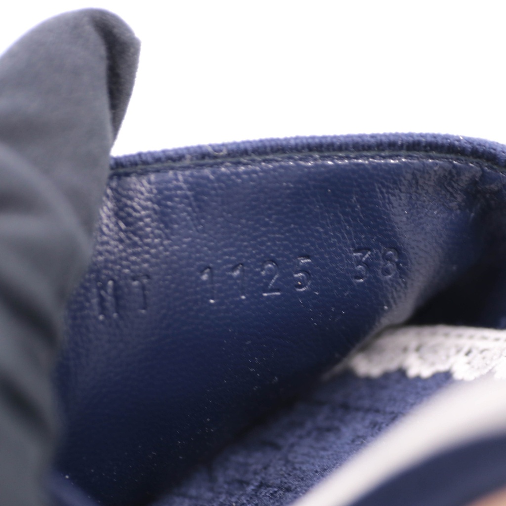 Christian Dior Dway Heeled Slide Blue and White In Size 38