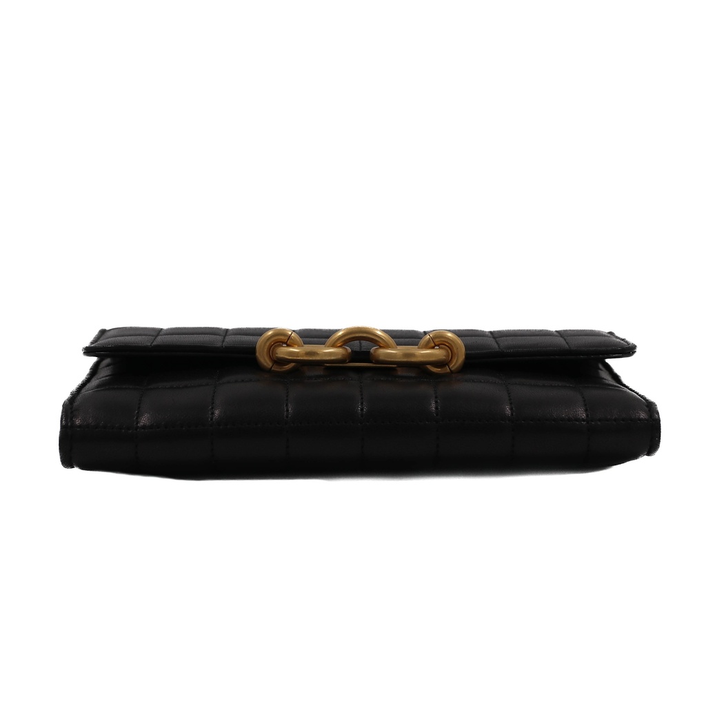 Yves Saint Laurent Le Maillon Quilted Leather Shoulder Bag Black