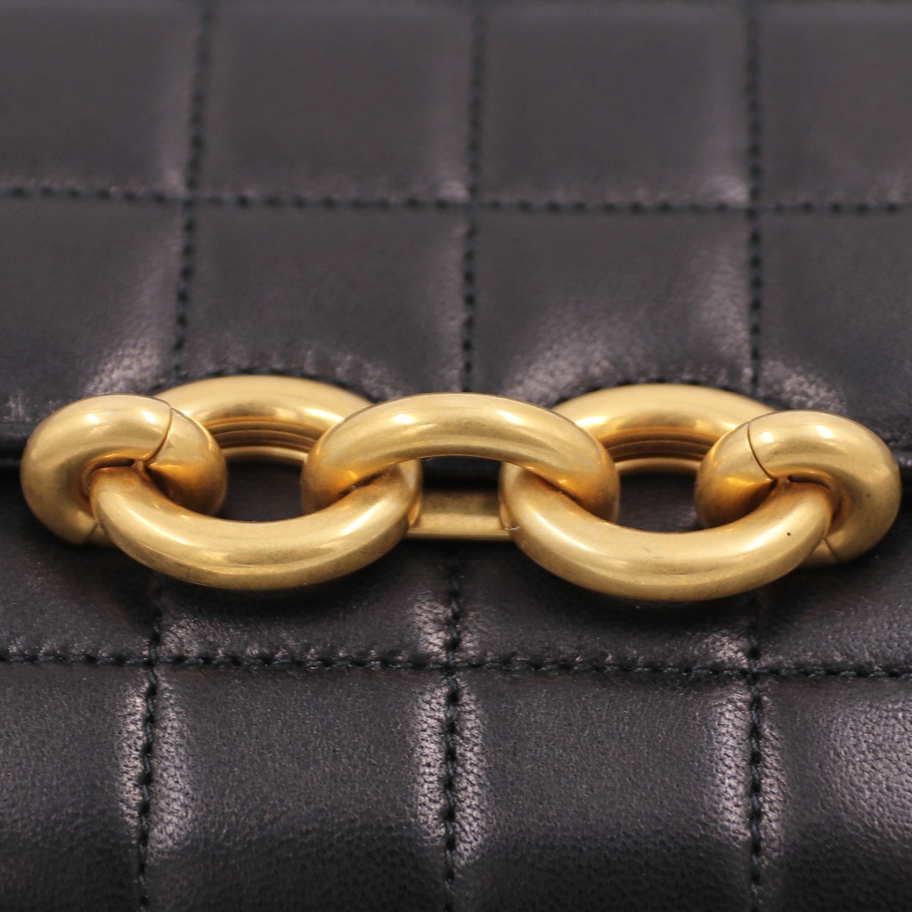 Yves Saint Laurent Le Maillon Quilted Leather Shoulder Bag Black