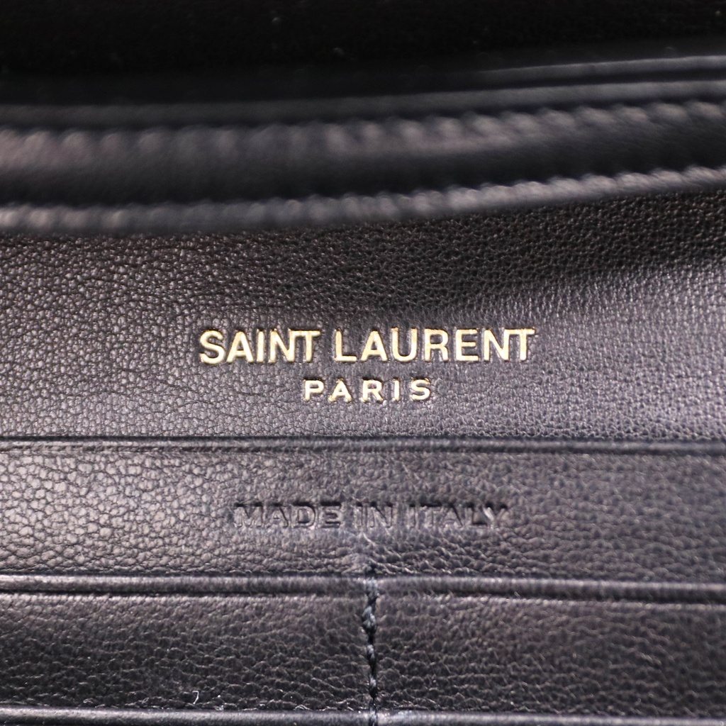 Yves Saint Laurent Le Maillon Quilted Leather Shoulder Bag Black