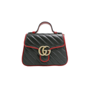 Gucci GG Marmont Mini Top Handle Black and Red Bag 583571