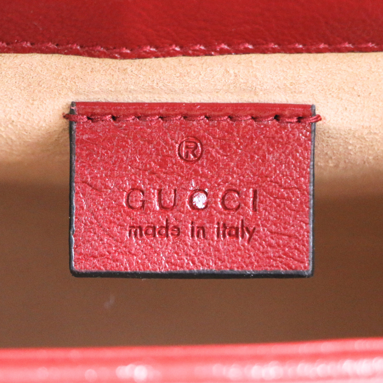 Gucci GG Marmont Mini Top Handle Black and Red Bag 583571