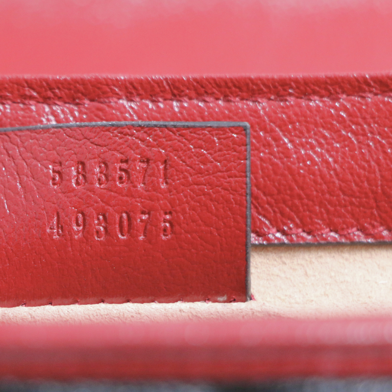 Gucci GG Marmont Mini Top Handle Black and Red Bag 583571