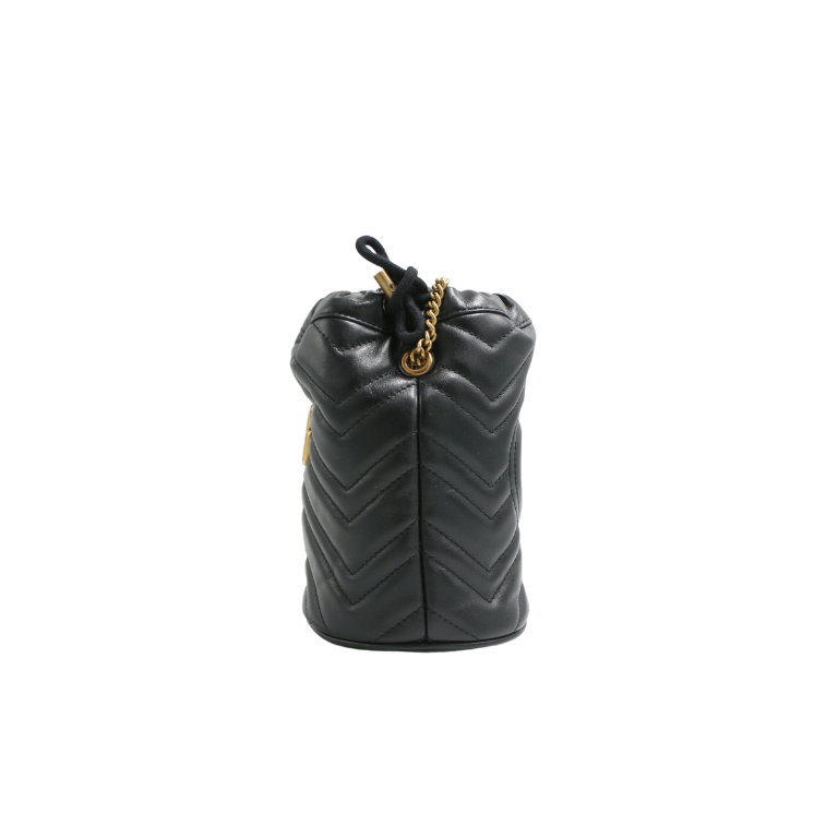 Gucci GG Marmont Leather Chain Shoulder Bag Black 575163