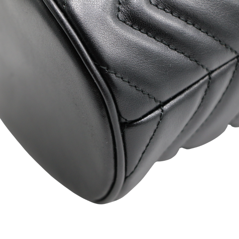 Gucci GG Marmont Leather Chain Shoulder Bag Black 575163