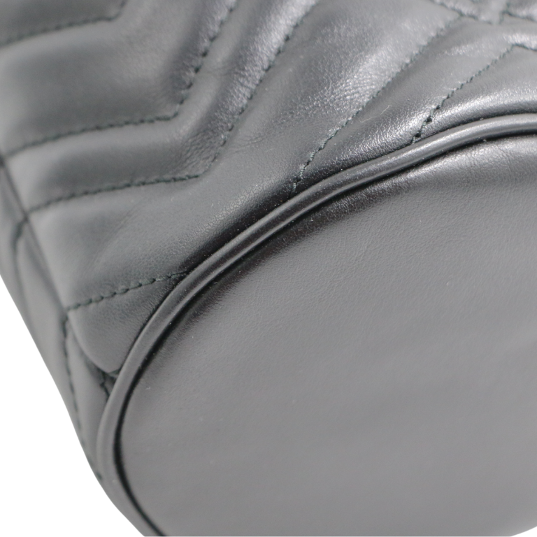 Gucci GG Marmont Leather Chain Shoulder Bag Black 575163