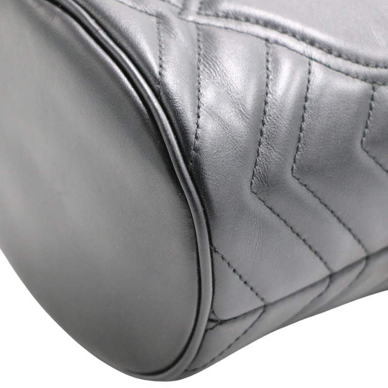 Gucci GG Marmont Leather Chain Shoulder Bag Black 575163