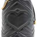 Gucci GG Marmont Leather Chain Shoulder Bag Black 575163
