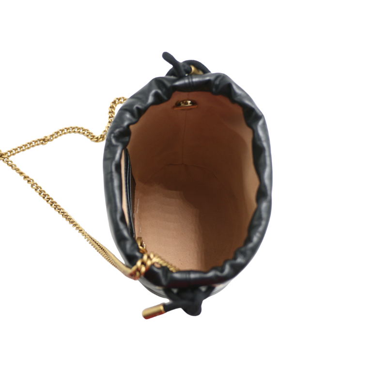 Gucci GG Marmont Leather Chain Shoulder Bag Black 575163