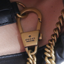 Gucci GG Marmont Leather Chain Shoulder Bag Black 575163