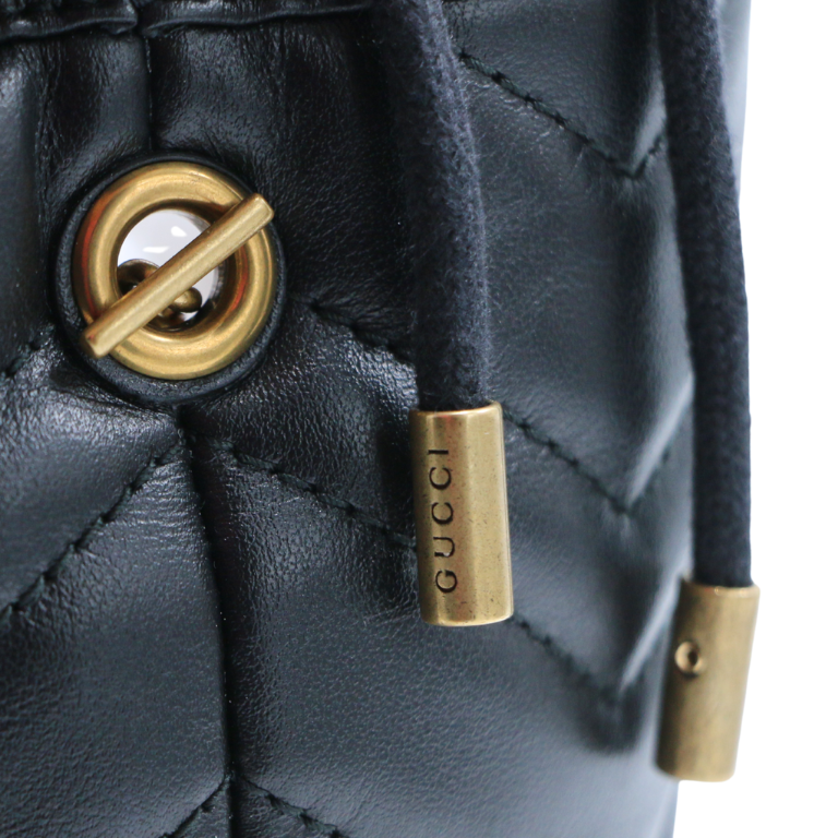 Gucci GG Marmont Leather Chain Shoulder Bag Black 575163