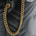 Gucci GG Marmont Leather Chain Shoulder Bag Black 575163
