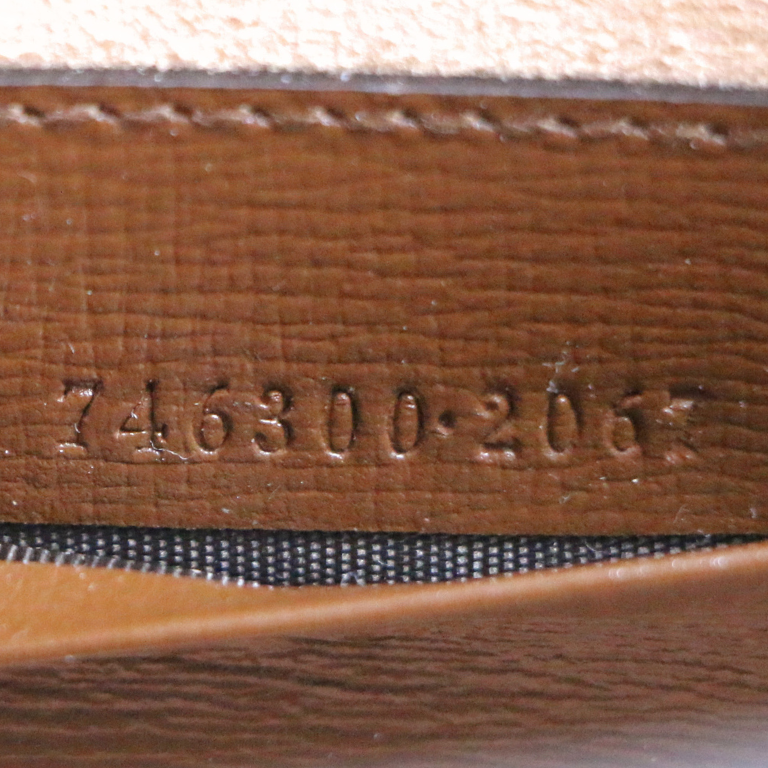 Gucci Belt Sling Leather GG Monogram Brown ‎746300