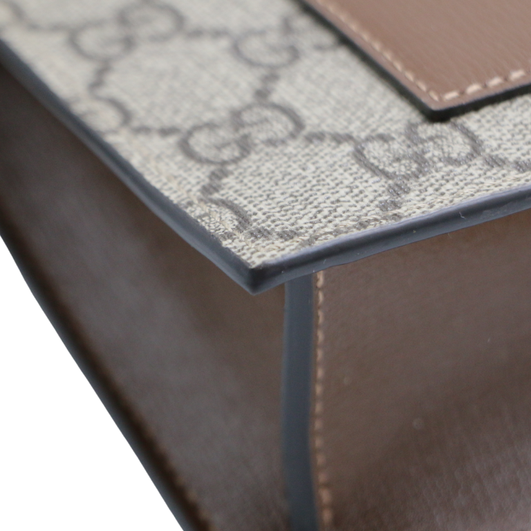 Gucci Belt Sling Leather GG Monogram Brown ‎746300