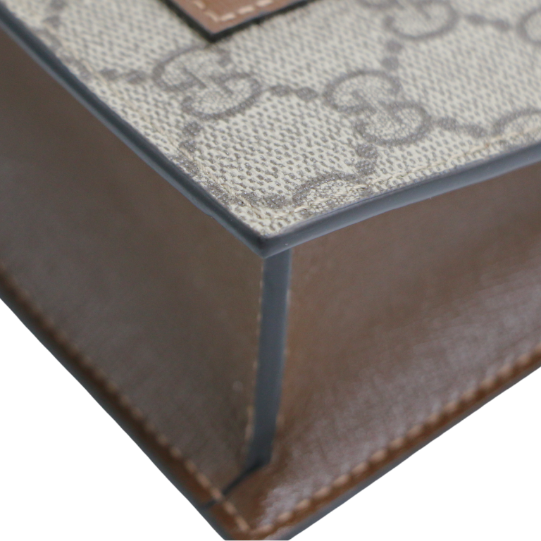 Gucci Belt Sling Leather GG Monogram Brown ‎746300