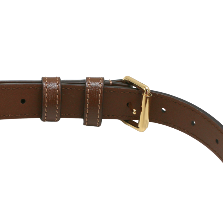 Gucci Belt Sling Leather GG Monogram Brown ‎746300