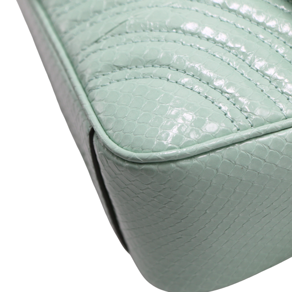 Gucci GG Marmont Small Shoulder Bag Python Light Blue 443497
