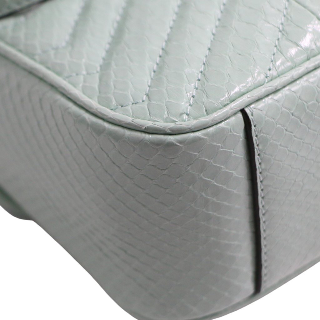 Gucci GG Marmont Small Shoulder Bag Python Light Blue 443497