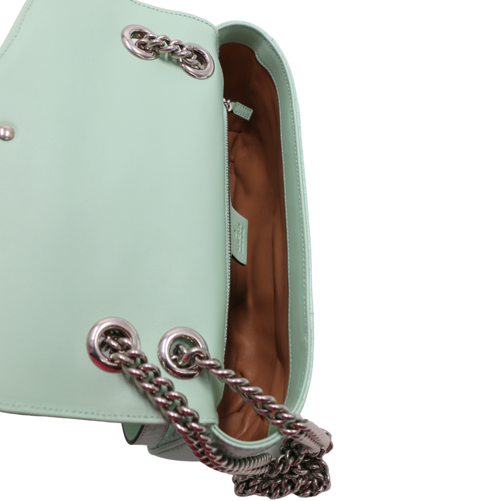 Gucci GG Marmont Small Shoulder Bag Python Light Blue 443497