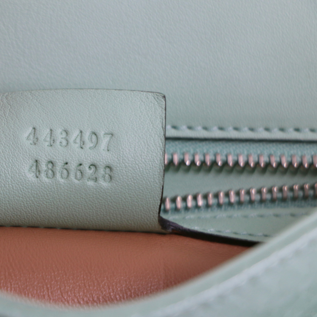 Gucci GG Marmont Small Shoulder Bag Python Light Blue 443497