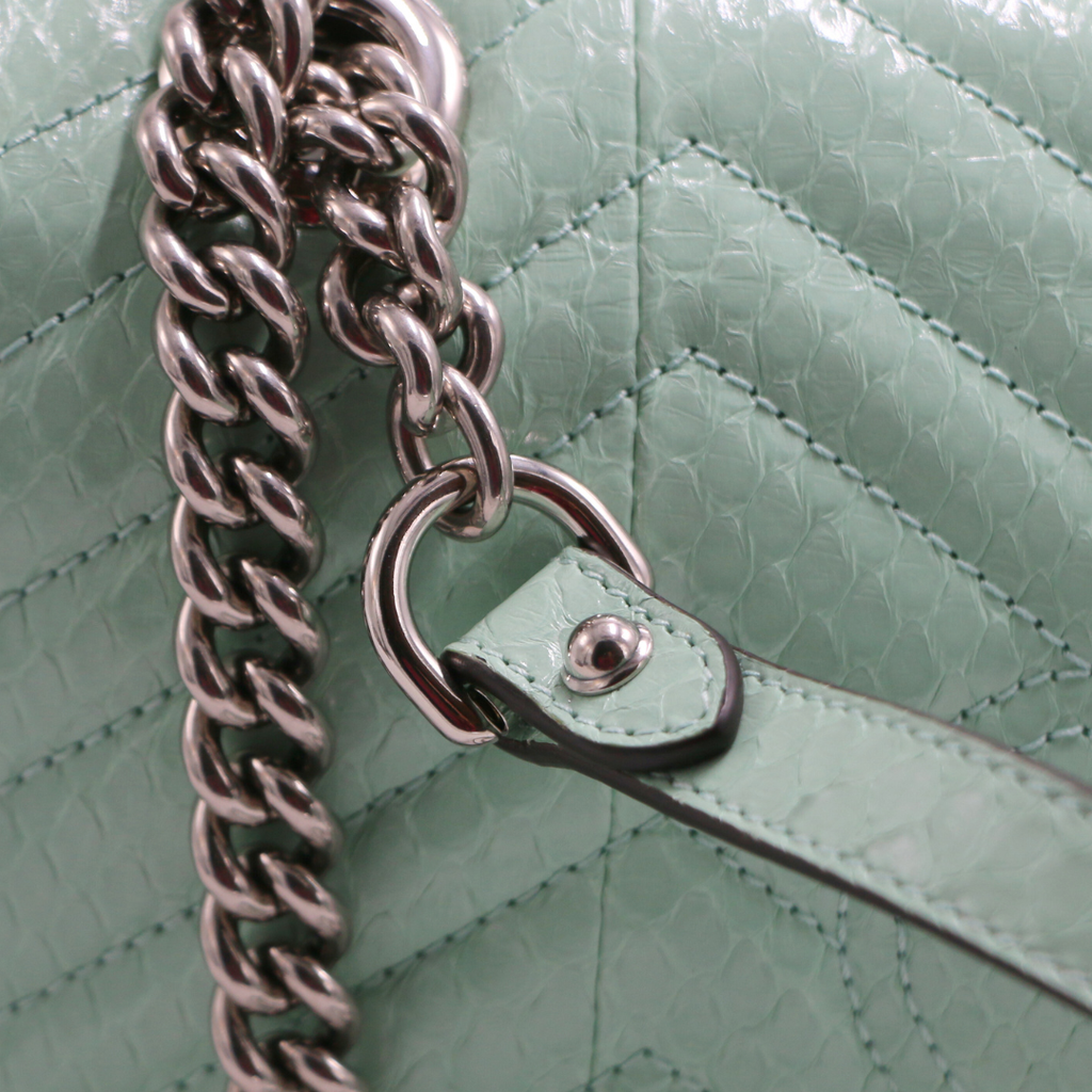 Gucci GG Marmont Small Shoulder Bag Python Light Blue 443497