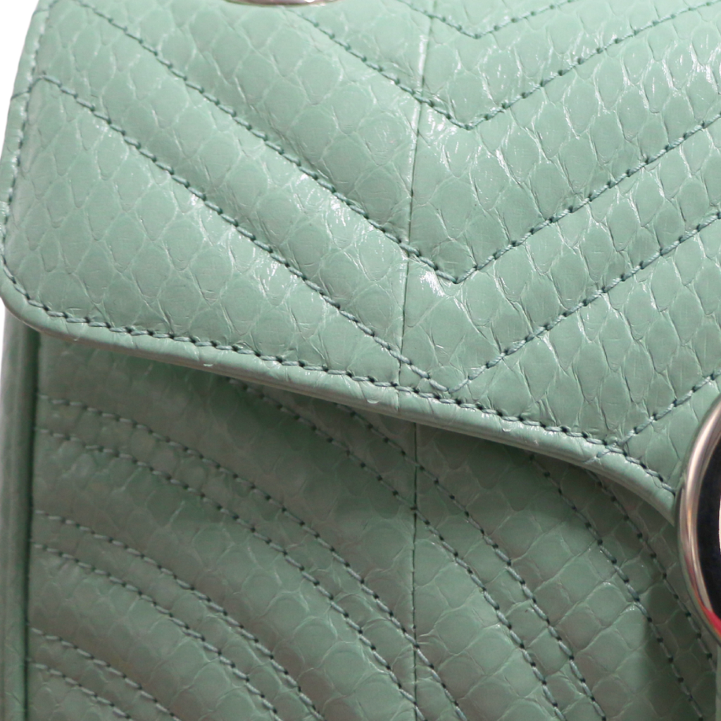 Gucci GG Marmont Small Shoulder Bag Python Light Blue 443497