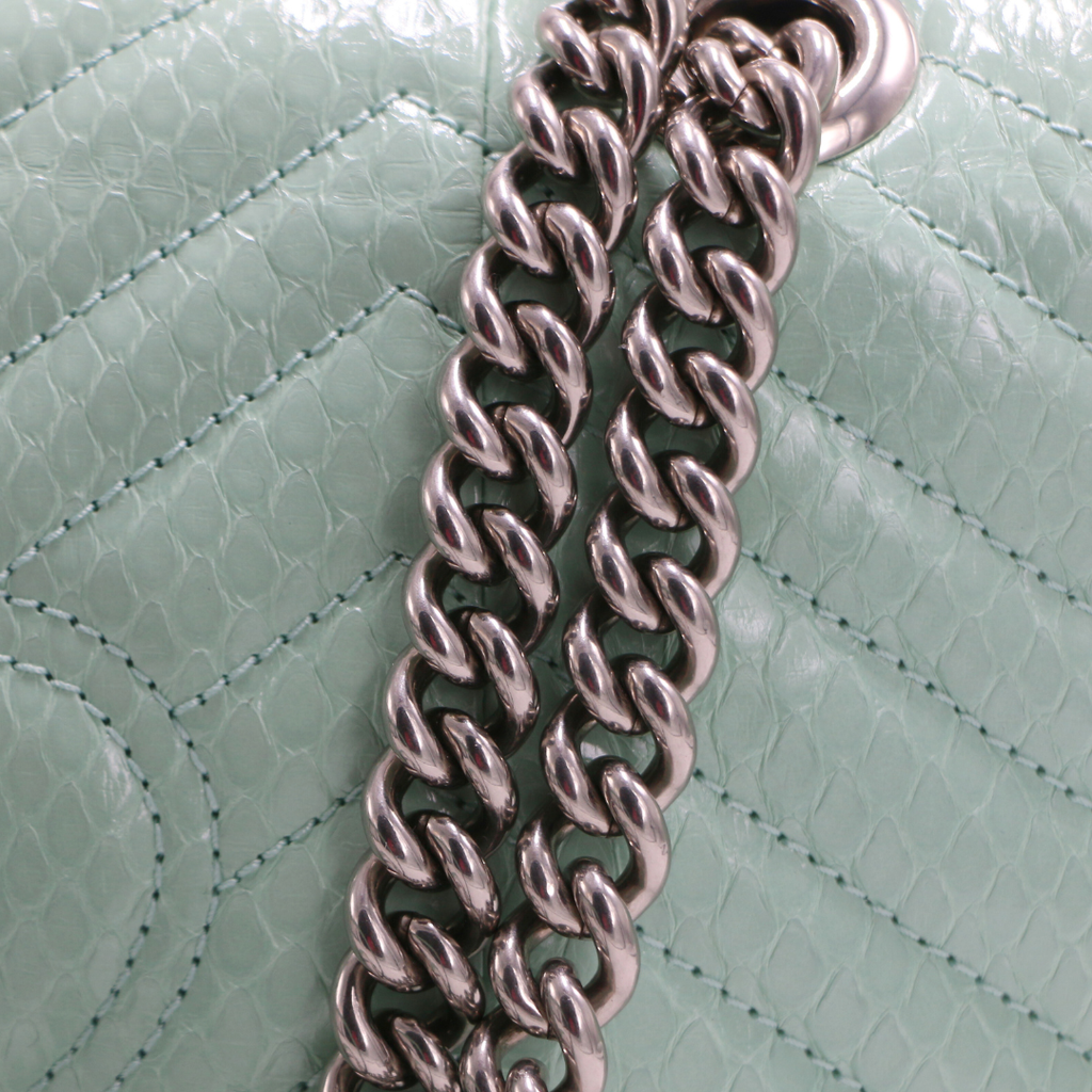 Gucci GG Marmont Small Shoulder Bag Python Light Blue 443497