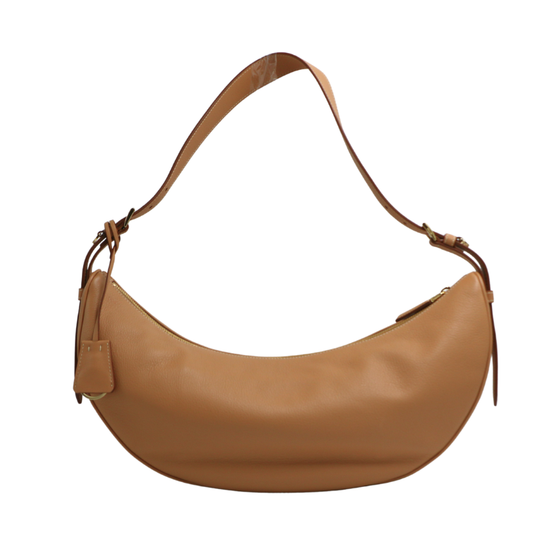 Prada Demi-Lune Large Leather Shoulder Bag Brown