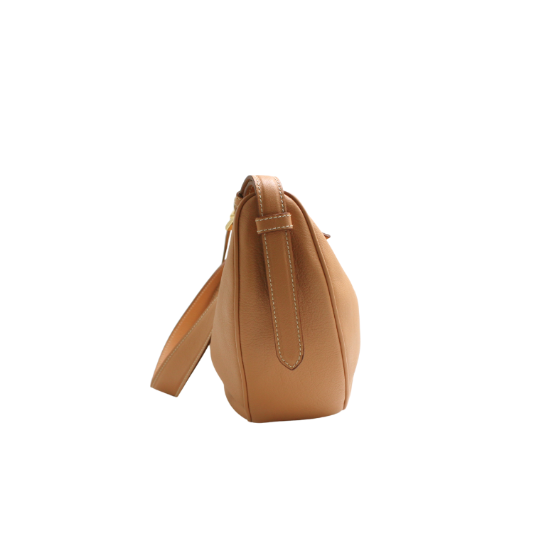 Prada Demi-Lune Large Leather Shoulder Bag Brown