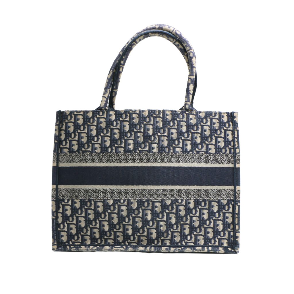 Christian Dior Oblique Medium Book Tote Blue Multicolor