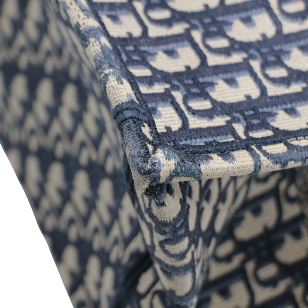 Christian Dior Oblique Medium Book Tote Blue Multicolor