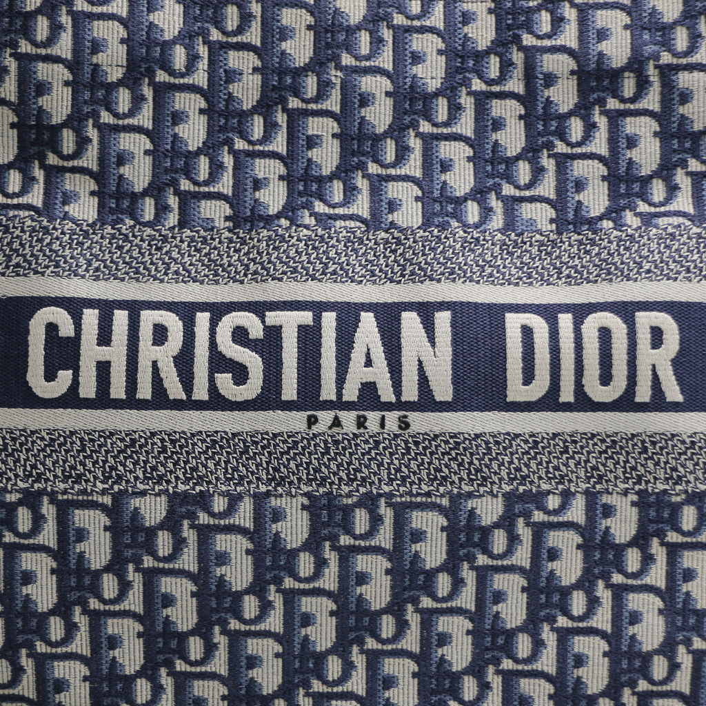 Christian Dior Oblique Medium Book Tote Blue Multicolor