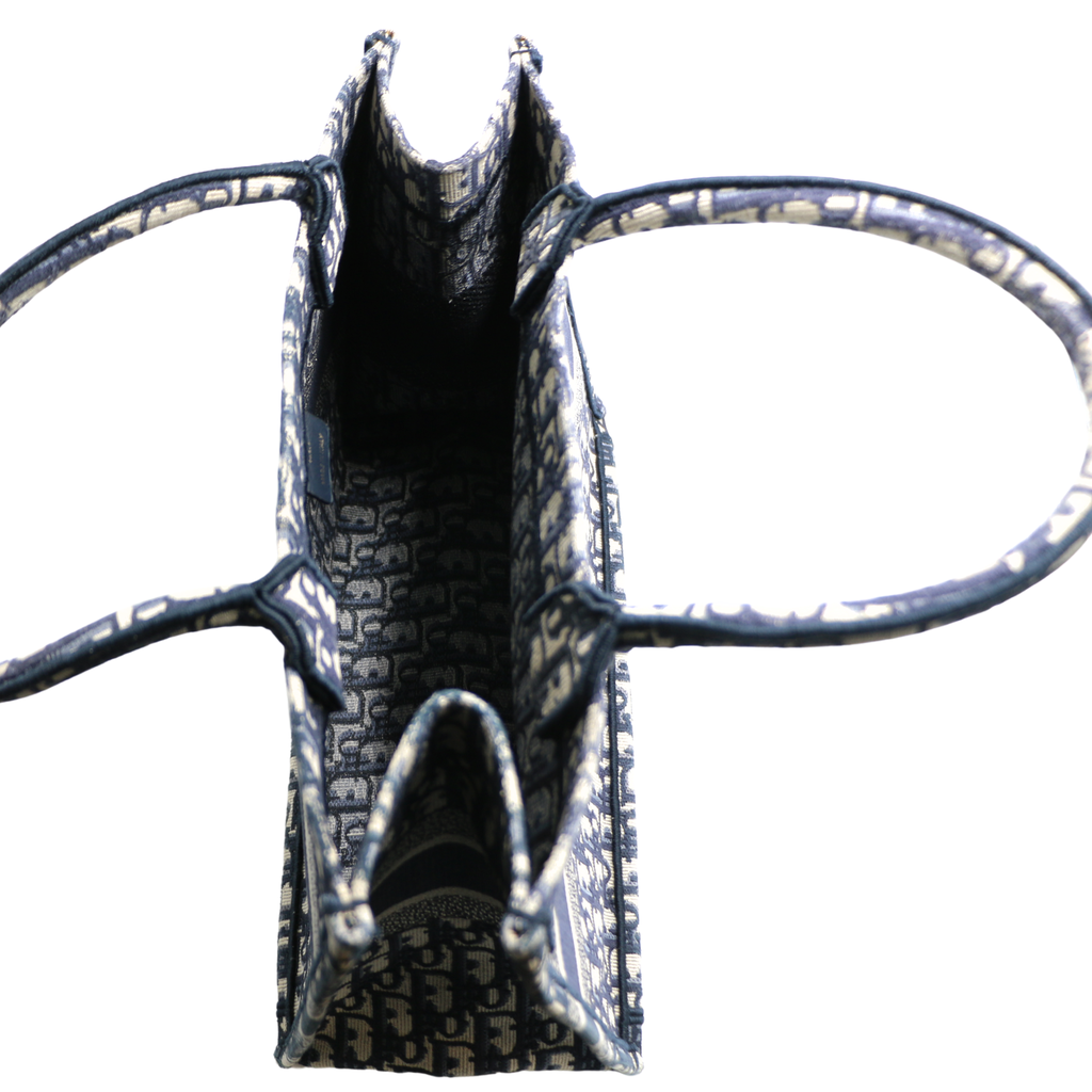 Christian Dior Oblique Medium Book Tote Blue Multicolor