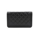 Chanel Black Quilted Caviar Leather Boy Wallet On Chain