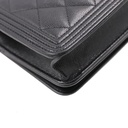 Chanel Black Quilted Caviar Leather Boy Wallet On Chain