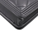 Chanel Black Quilted Caviar Leather Boy Wallet On Chain