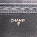 Chanel Black Quilted Caviar Leather Boy Wallet On Chain