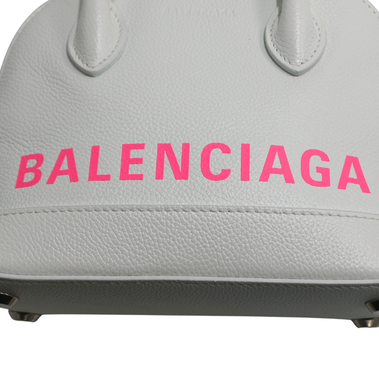 Balenciaga XXS Ville Leather Top Handle Bag White