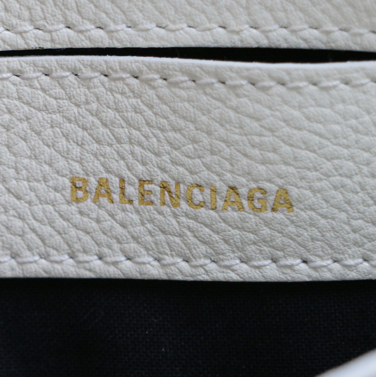 Balenciaga XXS Ville Leather Top Handle Bag White