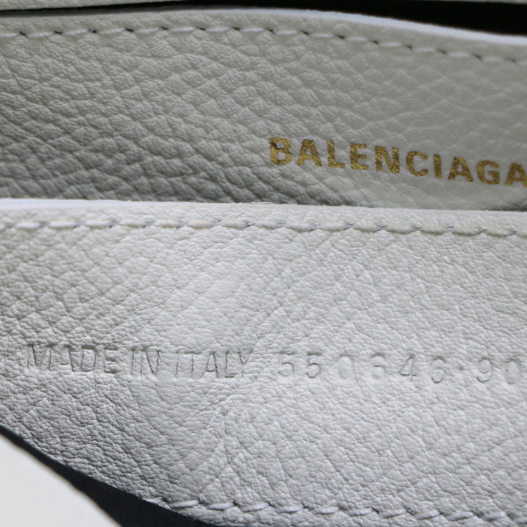 Balenciaga XXS Ville Leather Top Handle Bag White