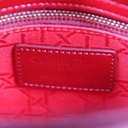 Christian Dior Lady Dior Mini Cannage Patent Leather Handbag Red