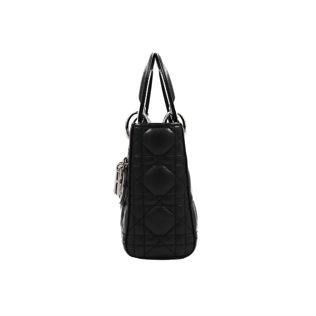 Christian Dior Mini Lady Dior bag In Black Cannage Lambskin Leather