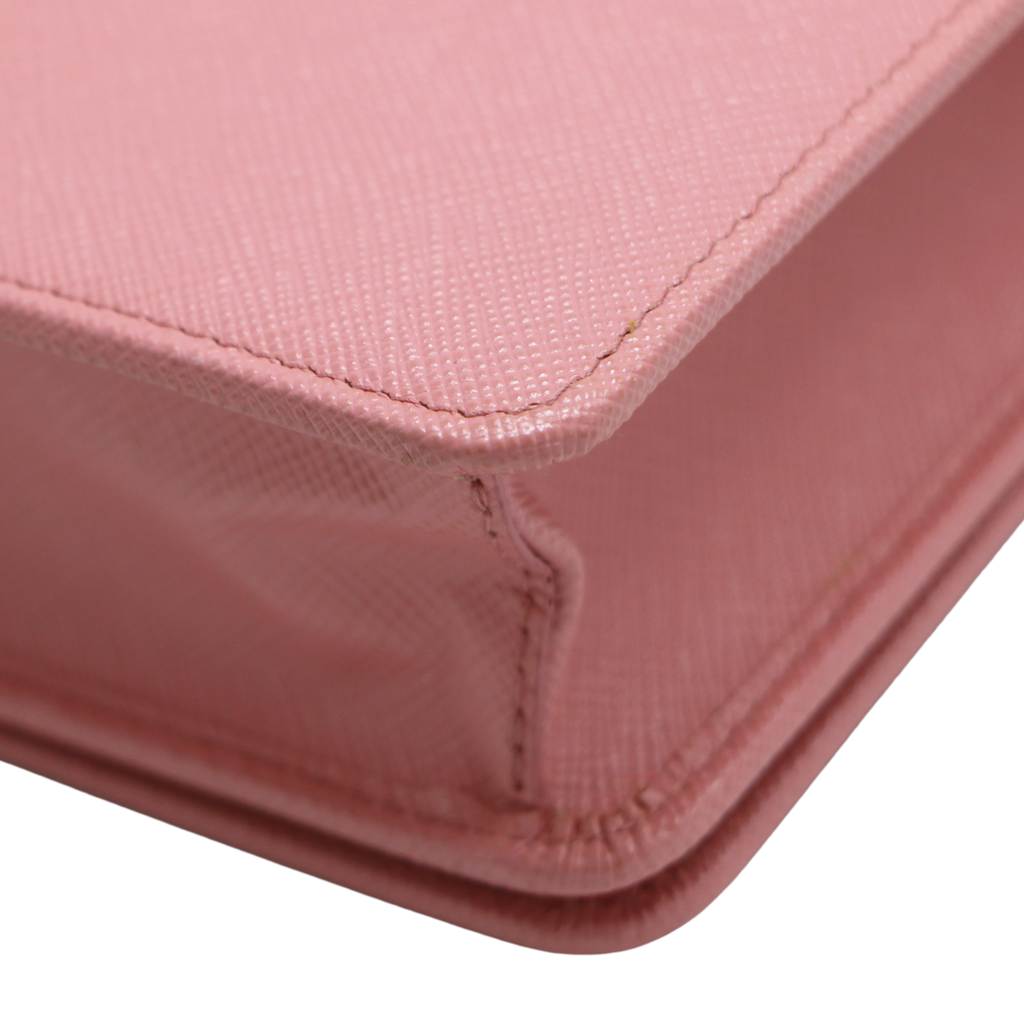 Prada Saffiano leather mini bag in the color Petal Pink