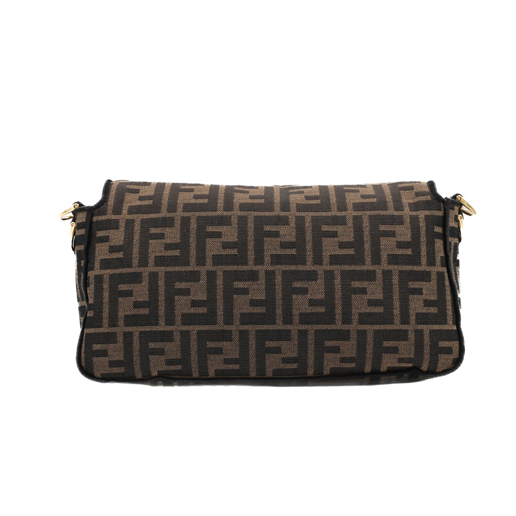 Fendi Baguette Brown FF Jacquard Fabric With Gold Hardware